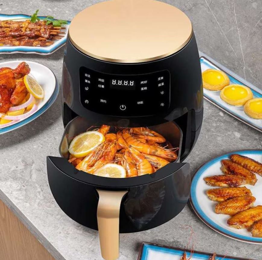 Air Fryer 6L – Friteuză cu Aer Cald + Carte de Rețete în Română & 100 Hârtii de Copt | Gătit Sănătos, Rapid și Crocant