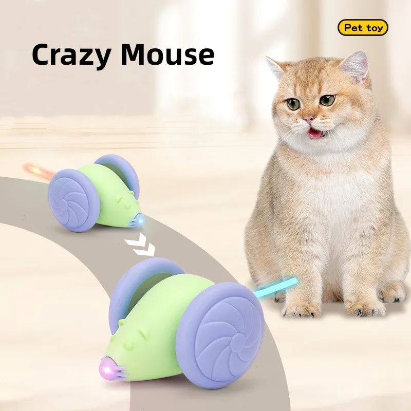 Jucărie Smart Interactivă pentru Pisici – Șoricel Automat, Evită Obstacole, USB-C, Mișcare Realistă