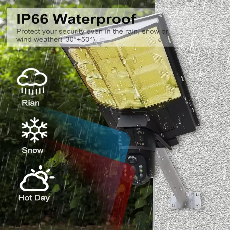Cameră de Supraveghere Solară 4MP PTZ cu SIM 4G, Detectare PIR, Viziune Nocturnă Color și Audio Bidirecțional – IP66 Exterior, Autonomie Mare + Card