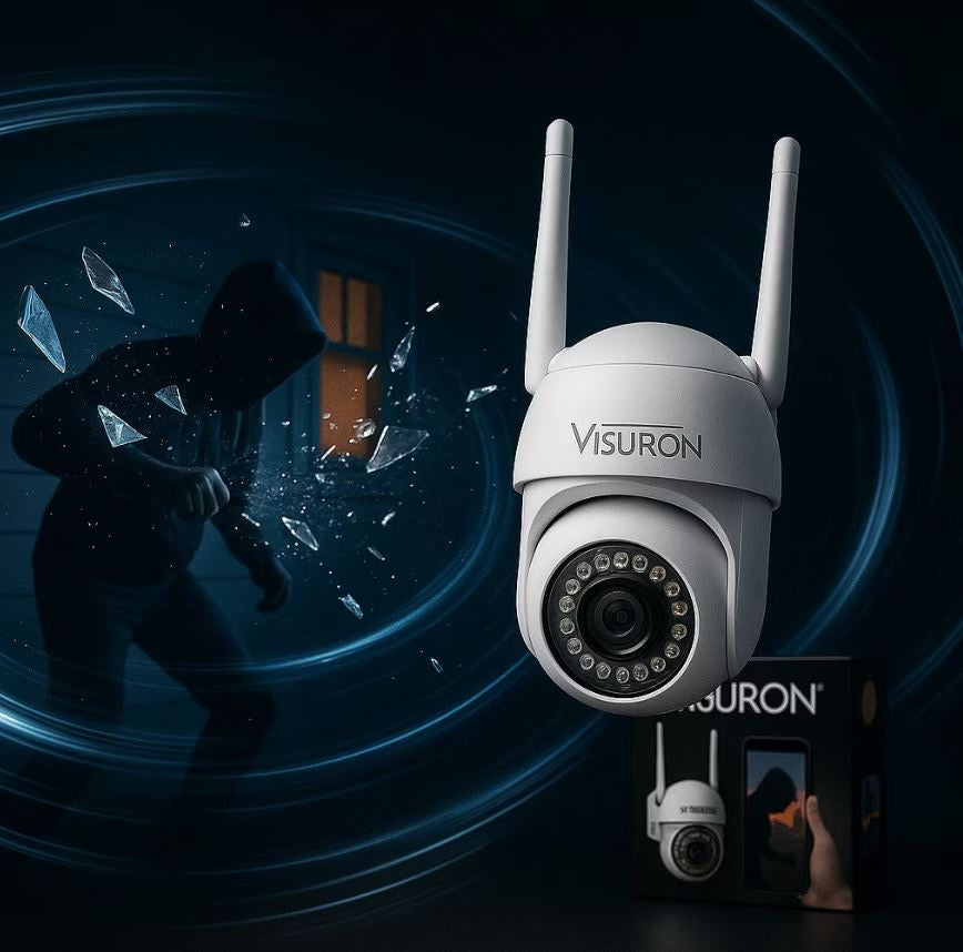 Set 5 Camere Supraveghere WiFi 3MP, IP66, PTZ 360°, Night Vision Full Color – Exterior/Interior + 5 Carduri 64GB CADOU | VISURON