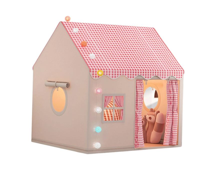 Cort de Joacă Roz pentru Copii – 120x105x128 cm, Spațios, Rezistent, Ușor de Montat, Pentru Interior și Exterior