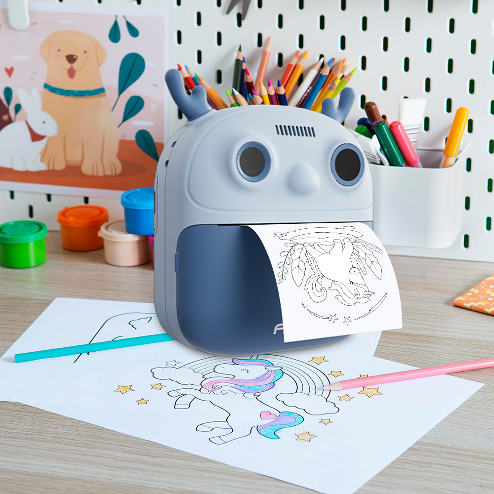 Cameră Foto pentru Copii cu Printare Instant – Aparat Foto Digital cu Imprimantă Termică, Card 32GB, Baterie 1200mAh, Ideal Cadou Copii