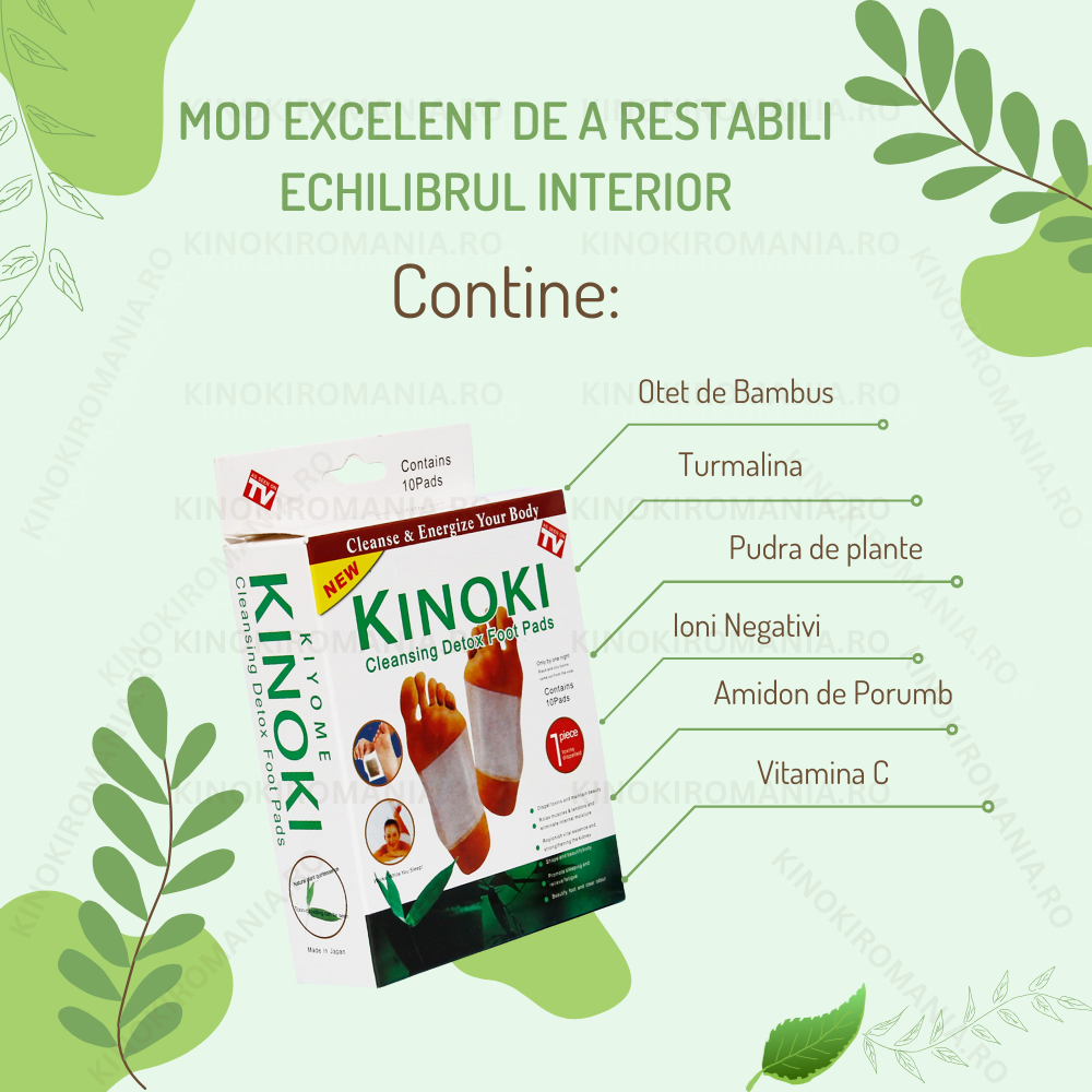 Set 60 Plasturi Kinoki Detoxifianti, 6 Cutii Kinoki Original, Cu Turmalina, Vit C, E, Uleiuri Esentiale - Kinoki Romania