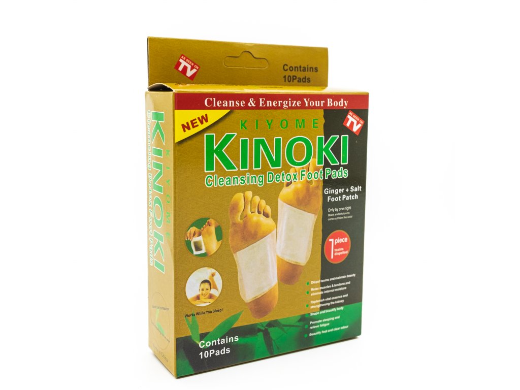 Set 10 Plasturi Kinoki Gold Detoxifianti, Cutie Kinoki Gold Original, Cu Turmalină, Vitamine C și E, Uleiuri Esențiale