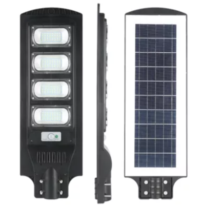 Lampă Solară Stradală 400W cu Senzor de Mișcare – 4 Casete LED, 224 LED-uri, Acumulator 15000 mAh, Iluminare Exterior pentru Curte și Stradă