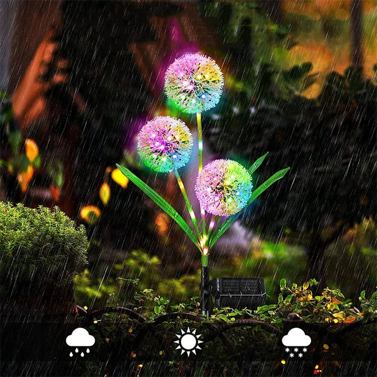 Set 2 Lămpi Solare LED Floare Papadie – Iluminare Multicoloră pentru Grădină, Terasă sau Curte, Rezistente la Intemperii