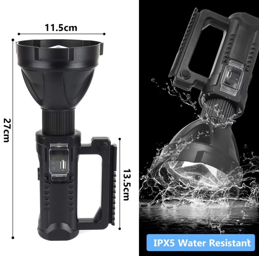 Lanternă LED Profesională Multifuncțională cu Trepied, 1200 Lumeni, 4 Moduri de Iluminare, Funcție Powerbank și Indicator Baterie – Impermeabilă