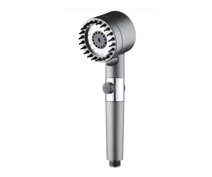 Cap de duș multifuncțional – presiune ajustabilă, perie masaj și filtru integrat, design elegant