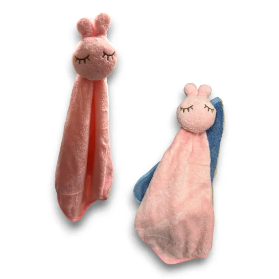 Set 3x Prosop Mic de Față cu Iepuraș - Diverse Culori, 16cm, de Calitate, Non-Toxic