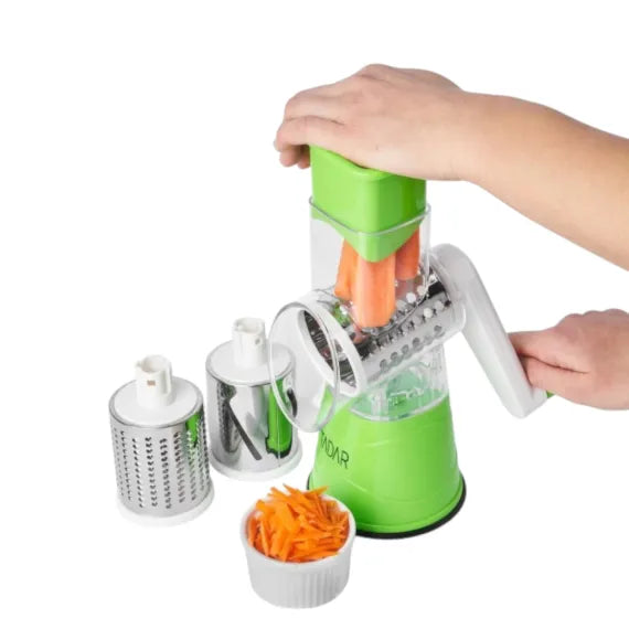 Răzătoare Multifuncțională în Formă de Mașină de Tocat cu 3 Accesorii din Inox – Practică și Durabilă