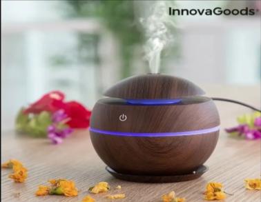 Umidificator de aer cu funcție de aromaterapie și iluminare LED ambientală, design decorativ tip glob.