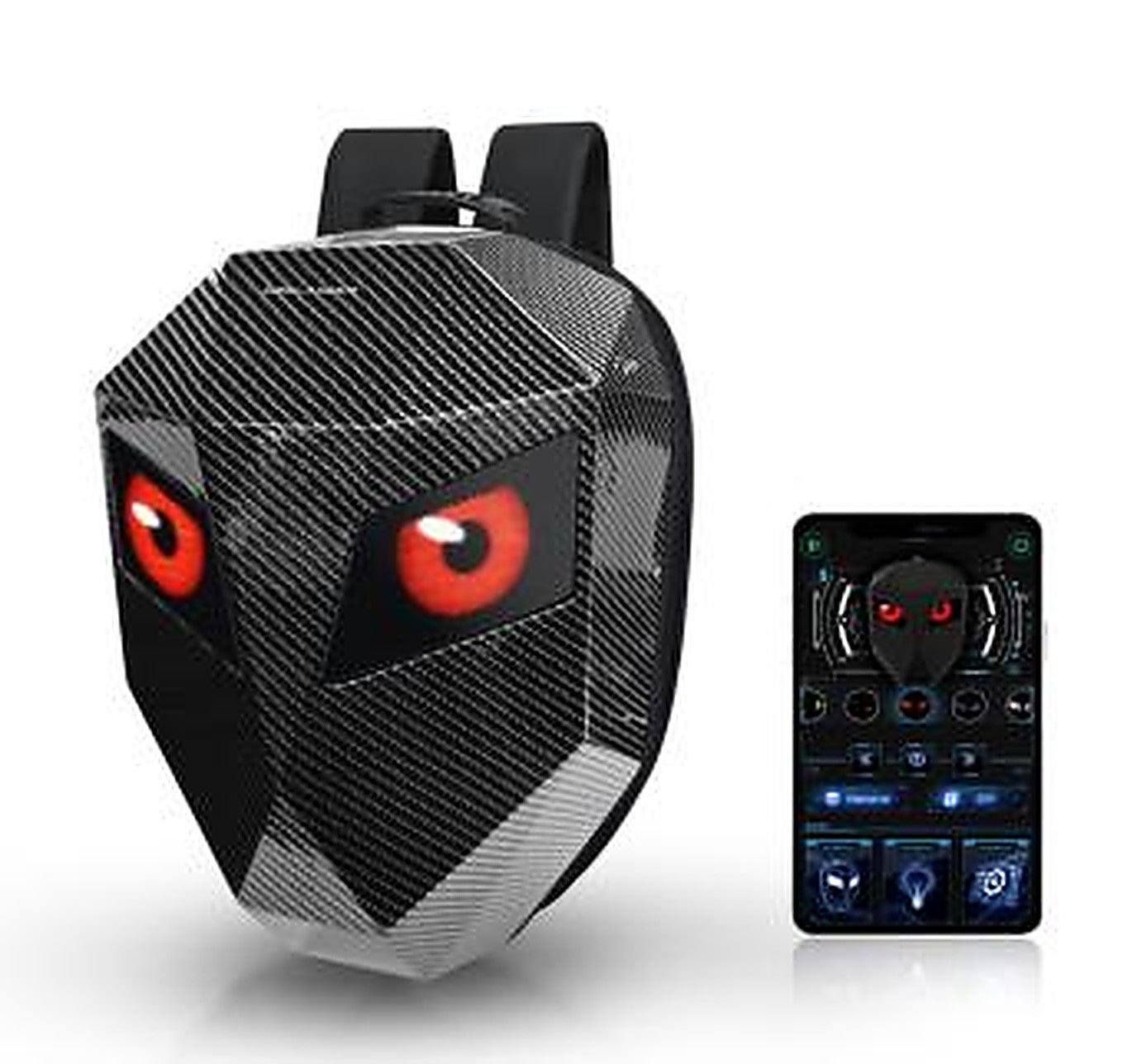 Rucsac LED Inteligent pentru Motocicliști, Ecran Personalizabil prin Aplicație, Waterproof, USB, Compartiment Laptop, Benzi Reflectorizante și Design Hard Shell