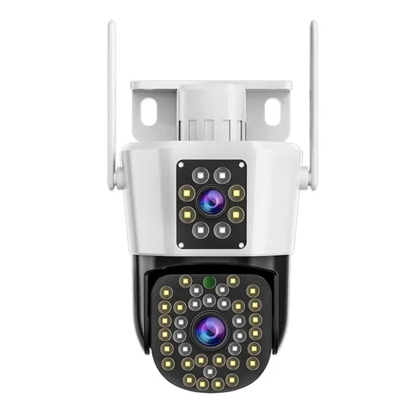 Pachet 2 Camere de Supraveghere WiFi Jortan JT-8293 Dual Lens + 2 Carduri 32GB Incluse – PTZ 355°, Night Vision Color, Audio Bidirecțional, IP66