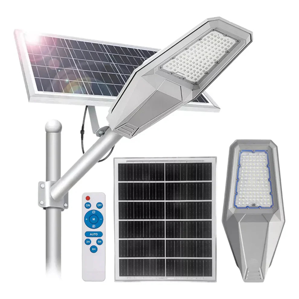 Lampă Solară cu Panou Solar și Braț Susținere 1200W – Iluminare Profesională pentru Exterior