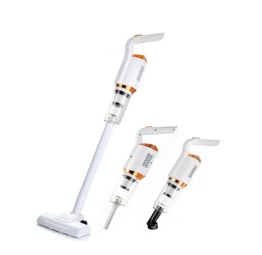 Aspirator 3 în 1 fără fir, 120W – 4 capete interschimbabile, funcție suflare & pompare, filtru integrat, compact și reglabil, Alb