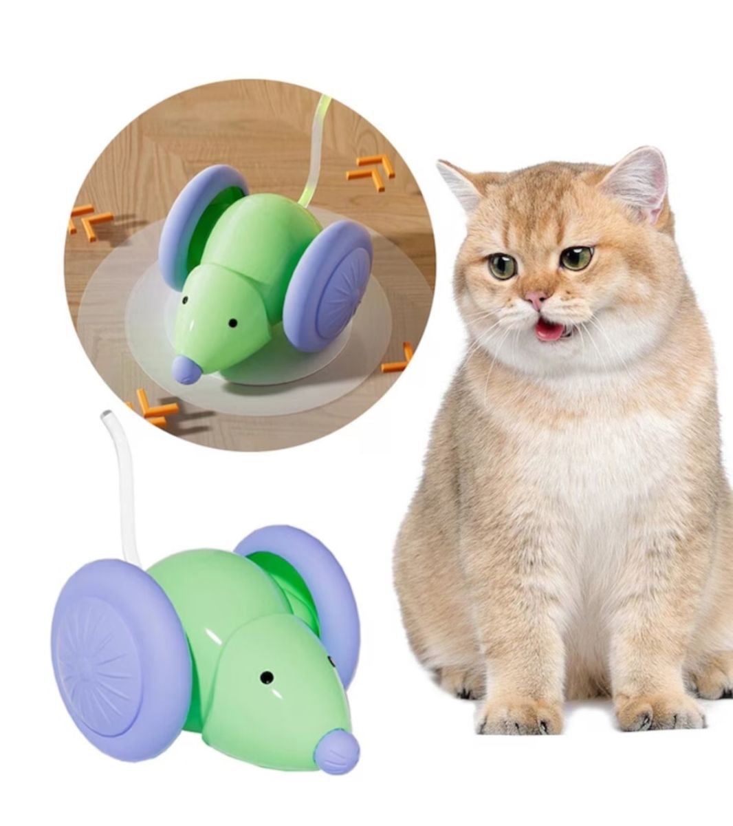 Jucărie Smart Interactivă pentru Pisici – Șoricel Automat, Evită Obstacole, USB-C, Mișcare Realistă