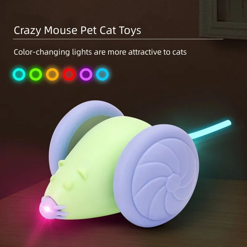 Jucărie Smart Interactivă pentru Pisici – Șoricel Automat, Evită Obstacole, USB-C, Mișcare Realistă