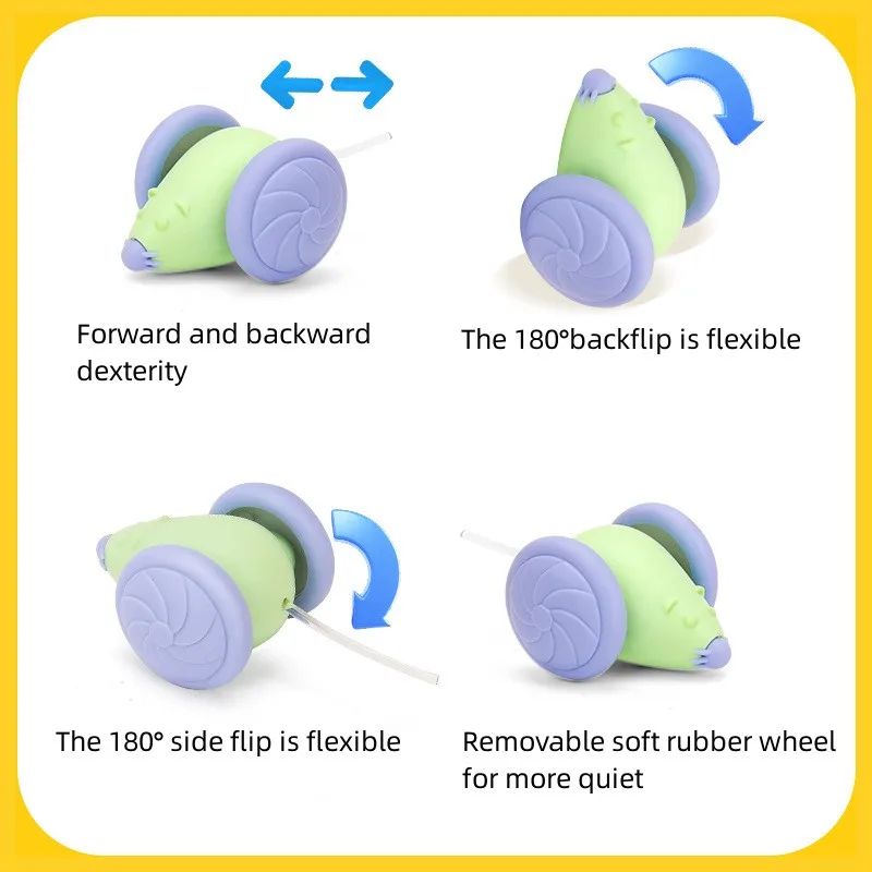 Jucărie Smart Interactivă pentru Pisici – Șoricel Automat, Evită Obstacole, USB-C, Mișcare Realistă