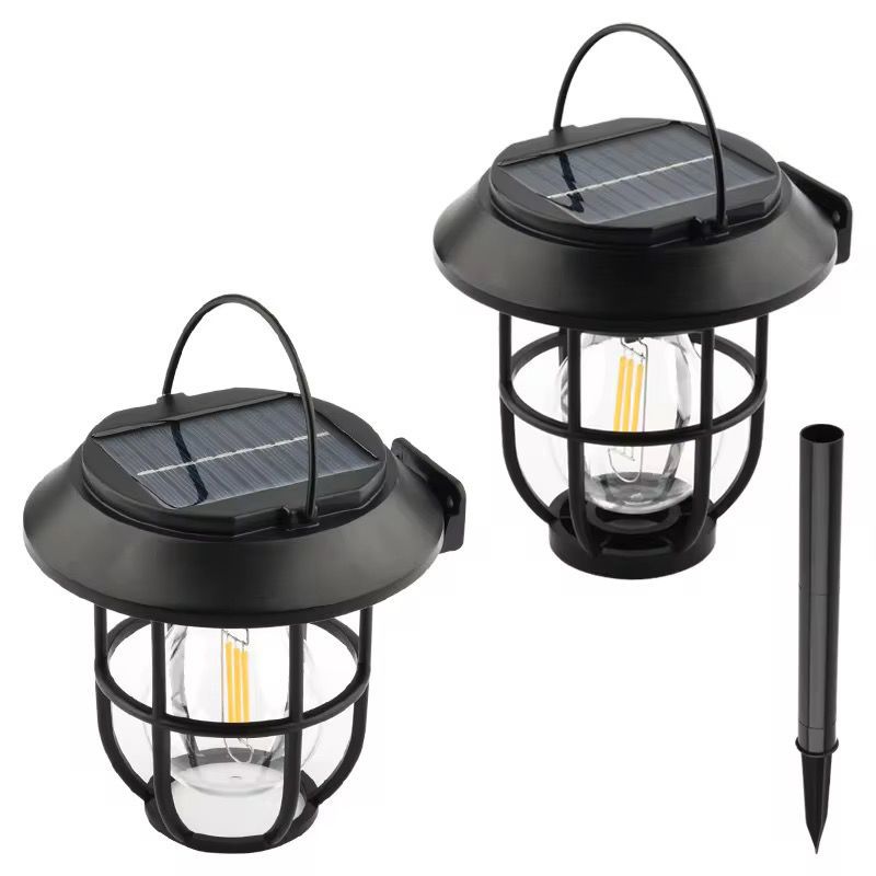 1+1 GRATIS Lampă Solară 2-în-1 Stil Retro cu Țăruș pentru Grădină – Iluminare Decorativă Exterior