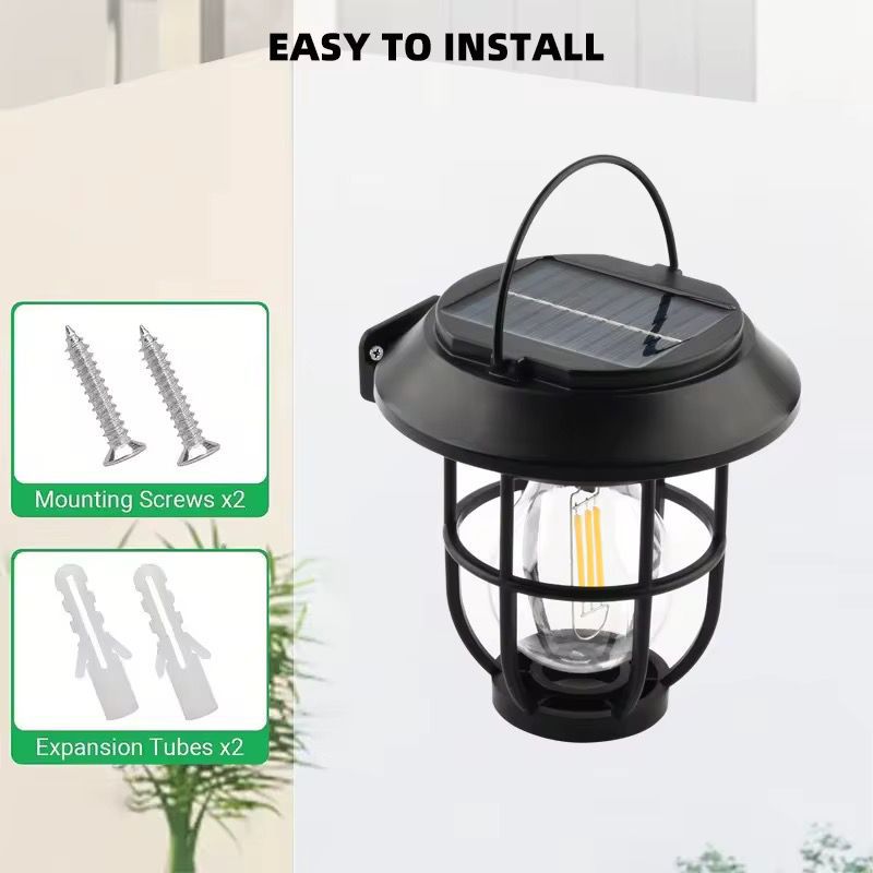 1+1 GRATIS Lampă Solară 2-în-1 Stil Retro cu Țăruș pentru Grădină – Iluminare Decorativă Exterior