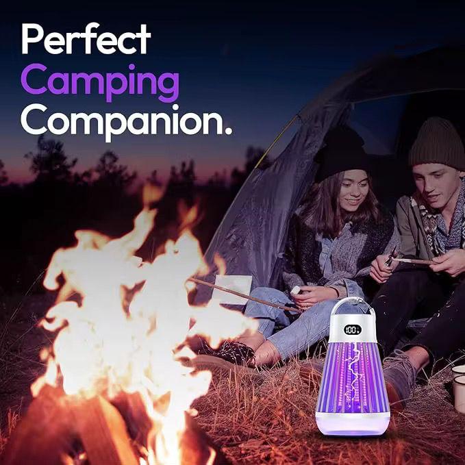 Lampă 2-în-1 Anti-Insecte și Camping Reîncărcabilă USB – Lumină LED + Capcană UV, IP66