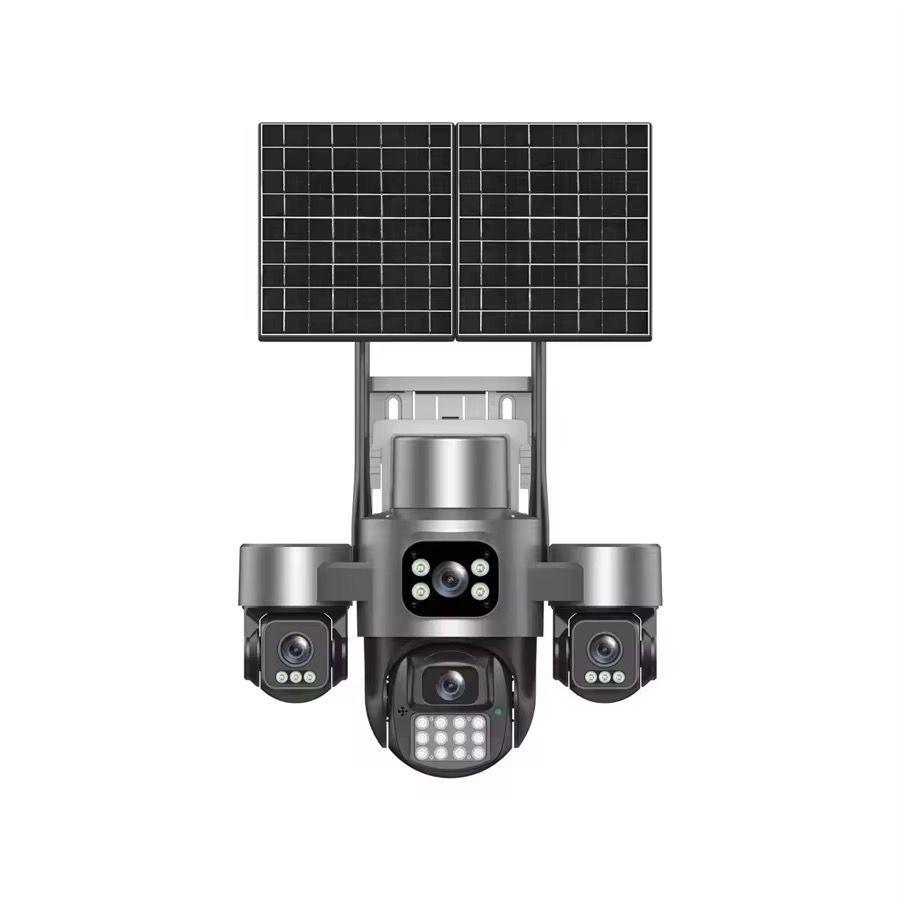 Cameră de Supraveghere 4G Solară 16MP cu 4 Lentile, AI Tracking 355°, Night Vision Color, Audio Bidirecțional și Stocare Cloud/SD