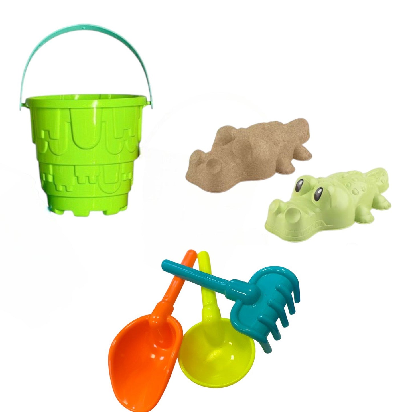 Găletușă 13x16 cm cu accesorii pentru nisip – Set joacă plajă din plastic, diferite culori, ideal pentru copii