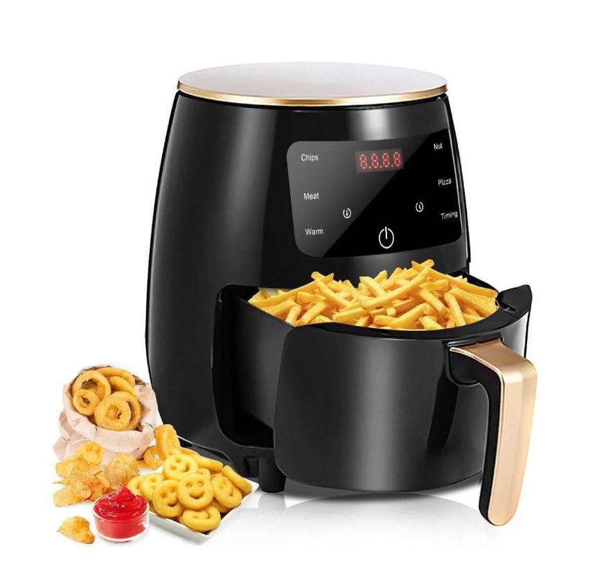 Air Fryer 6L – Friteuză cu Aer Cald + Carte de Rețete în Română & 100 Hârtii de Copt | Gătit Sănătos, Rapid și Crocant