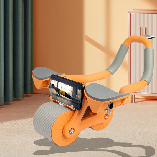 Roată Abdominală Fitness cu Recul Automat și Suport pentru Coate, Aparat pentru Antrenament Abdomen și Core Acasă, Rola Abdomene Stabilă cu Roți Duble Antiderapante