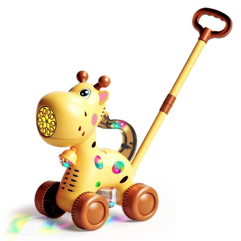 Mașină Automată de Baloane 2-în-1 pentru Copii – Girafă cu 10 Orificii, Lumini LED Colorate, Jucărie Interactivă Exteriori