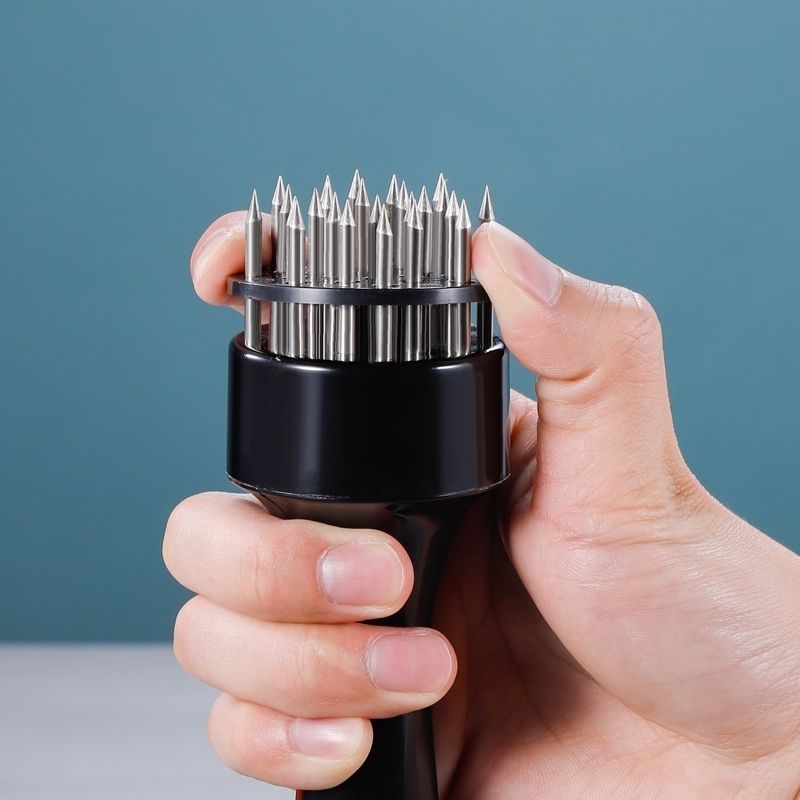 Aparat manual pentru fragezire carne cu lame din inox, tenderizer pentru vită, porc, pui și vânat