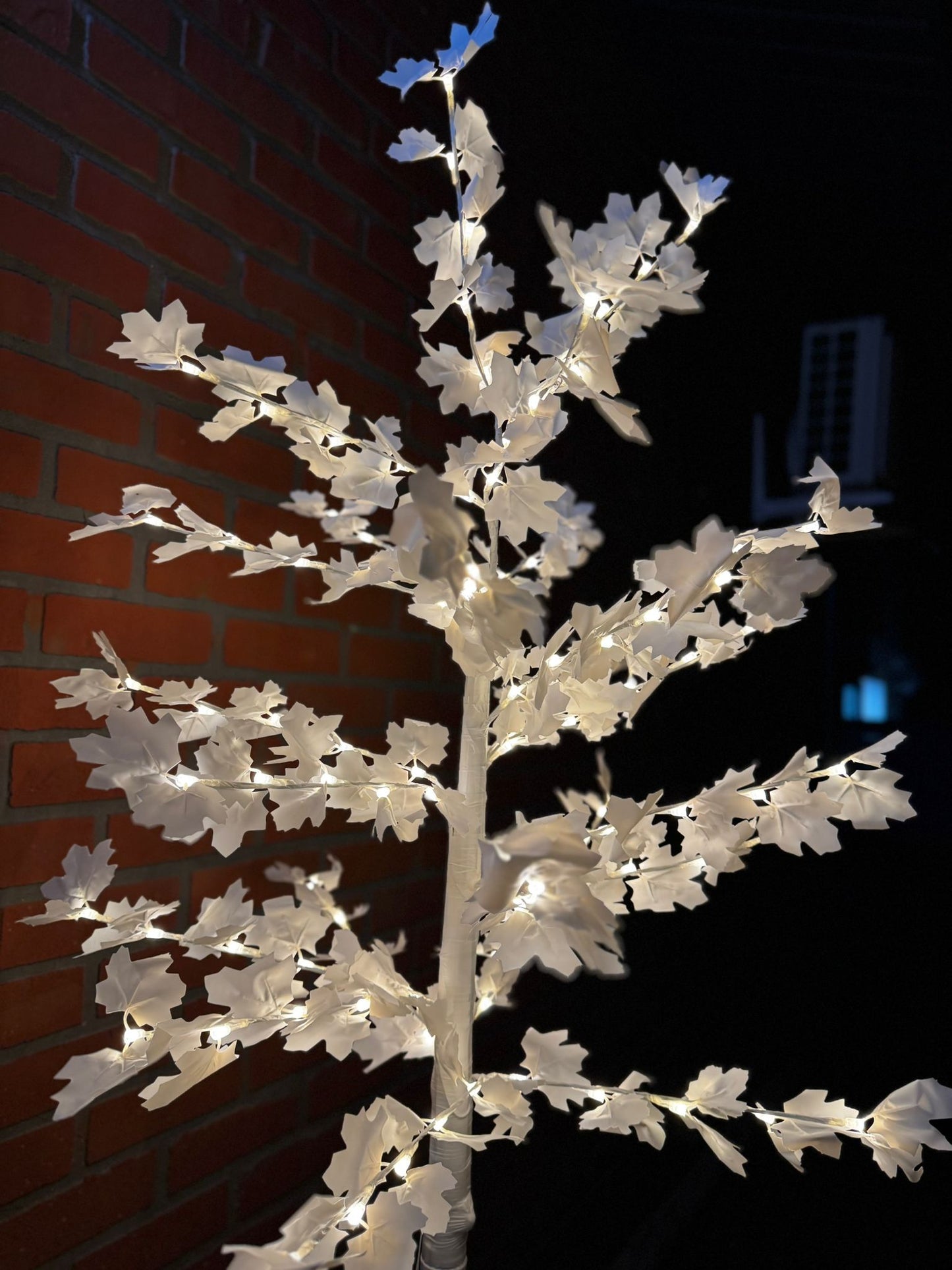 Copac Decorativ Artar Alb, 180 cm, cu LED, Lumina Caldă