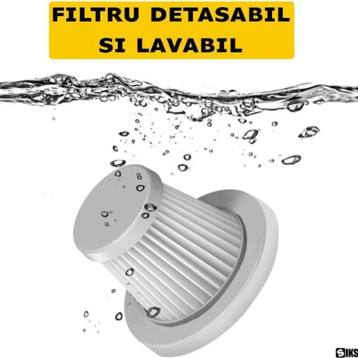 Aspirator Portabil Fără Fir 80W – Reîncărcabil USB-C, Filtru HEPA Lavabil, Puternic pentru Mașină, Casă și Birou