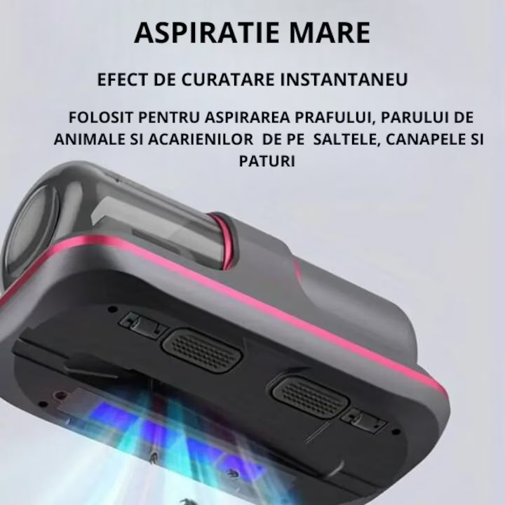 Aspirator Portabil Anti-Acarieni 10000Pa cu UVC și Filtru HEPA – Ideal pentru Saltele, Canapele și Covoare