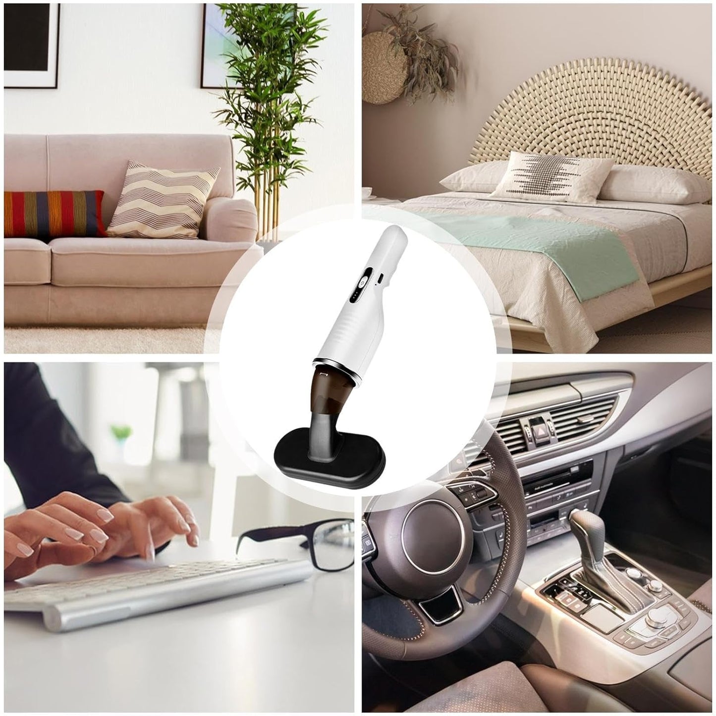 Aspirator Auto Portabil Fără Fir 9000Pa, Putere 120W, Acumulator Reîncărcabil USB-C, Accesorii Incluse, Ușor și Compact pentru Mașină și Casă