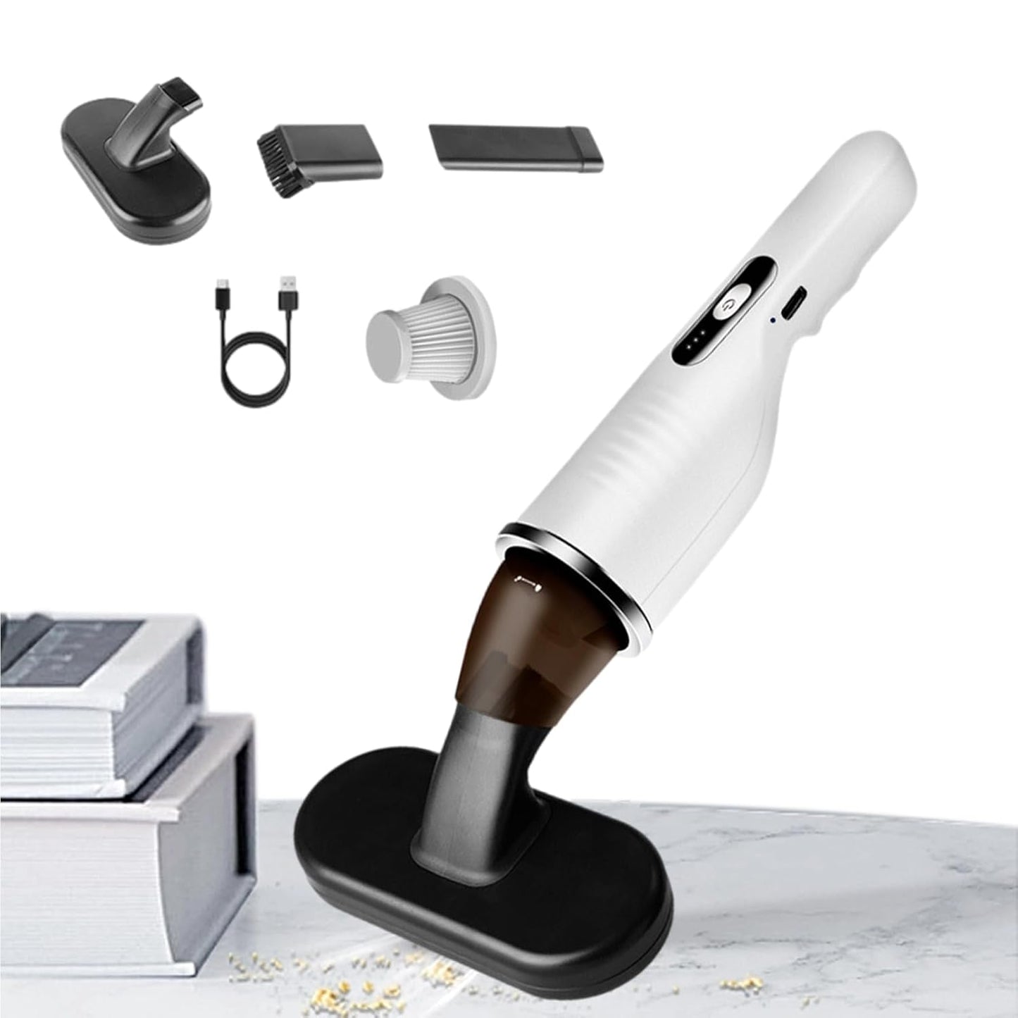 Aspirator Auto Portabil Fără Fir 9000Pa, Putere 120W, Acumulator Reîncărcabil USB-C, Accesorii Incluse, Ușor și Compact pentru Mașină și Casă