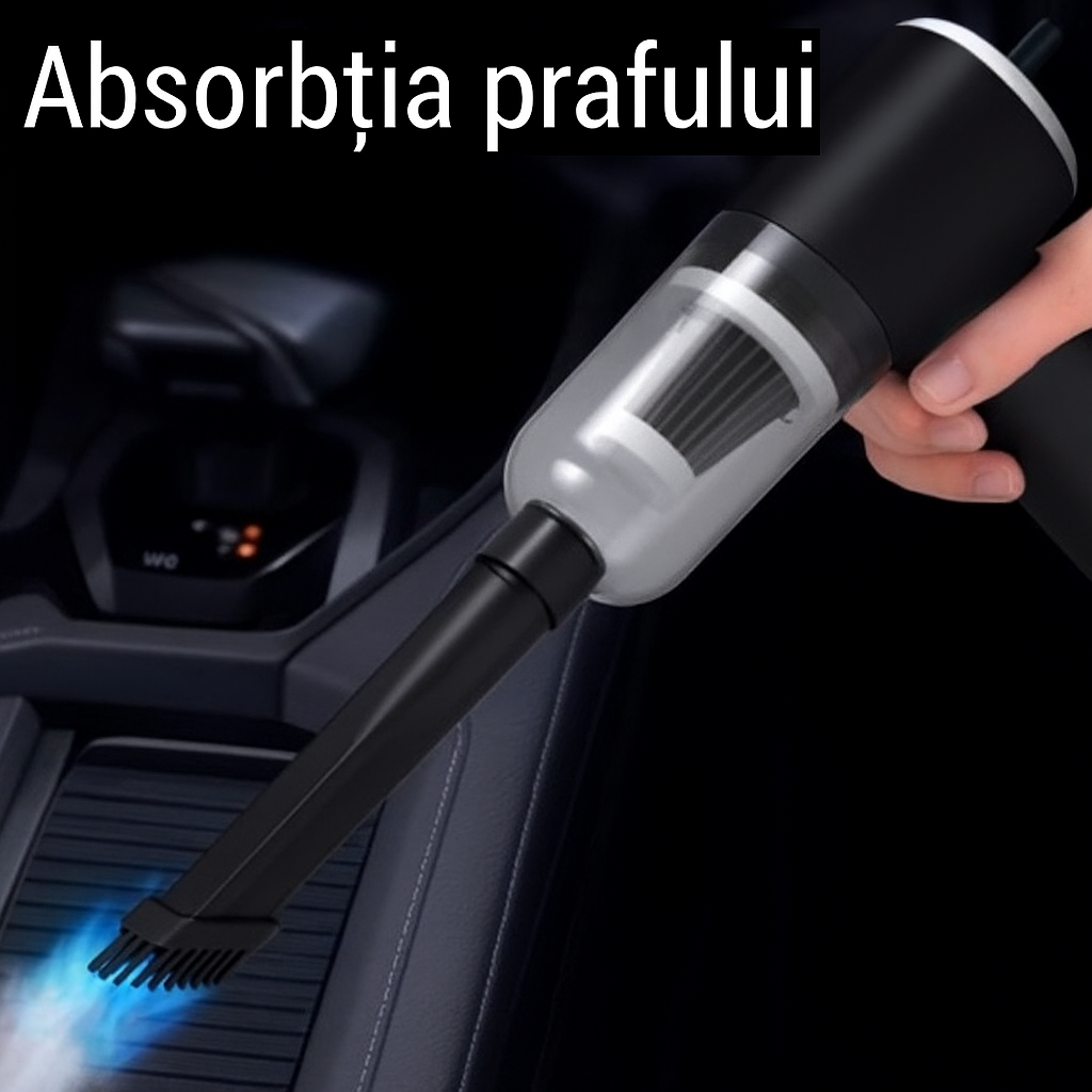Aspirator Portabil 3 în 1 Vacuum Cleaner – Compact, Puternic și Ușor de Utilizat acasă sau în mașină