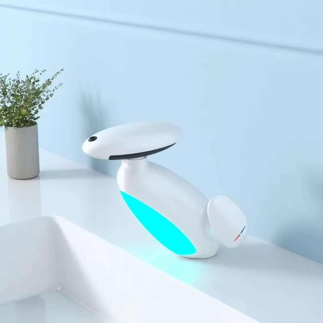 Baterie pentru Lavoar cu LED și Indicator Temperatură, Design Modern Cromat, Economie de Apă, Montaj Universal pentru Baie