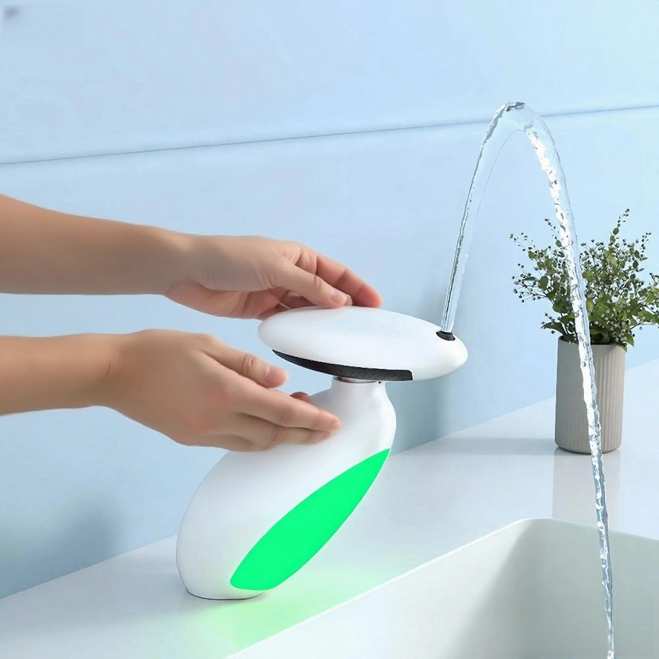 Baterie pentru Lavoar cu LED și Indicator Temperatură, Design Modern Cromat, Economie de Apă, Montaj Universal pentru Baie