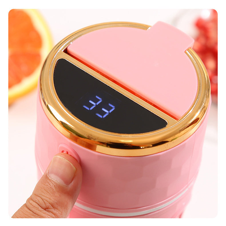Blender Portabil Smoothie 500ml, Mini Juicer USB Reincarcabil, Display Digital, 21000 RPM, Lame Inox, Ideal pentru Fructe, Shake-uri si Sucuri
