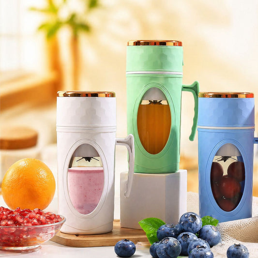 Blender Portabil Smoothie 500ml, Mini Juicer USB Reincarcabil, Display Digital, 21000 RPM, Lame Inox, Ideal pentru Fructe, Shake-uri si Sucuri