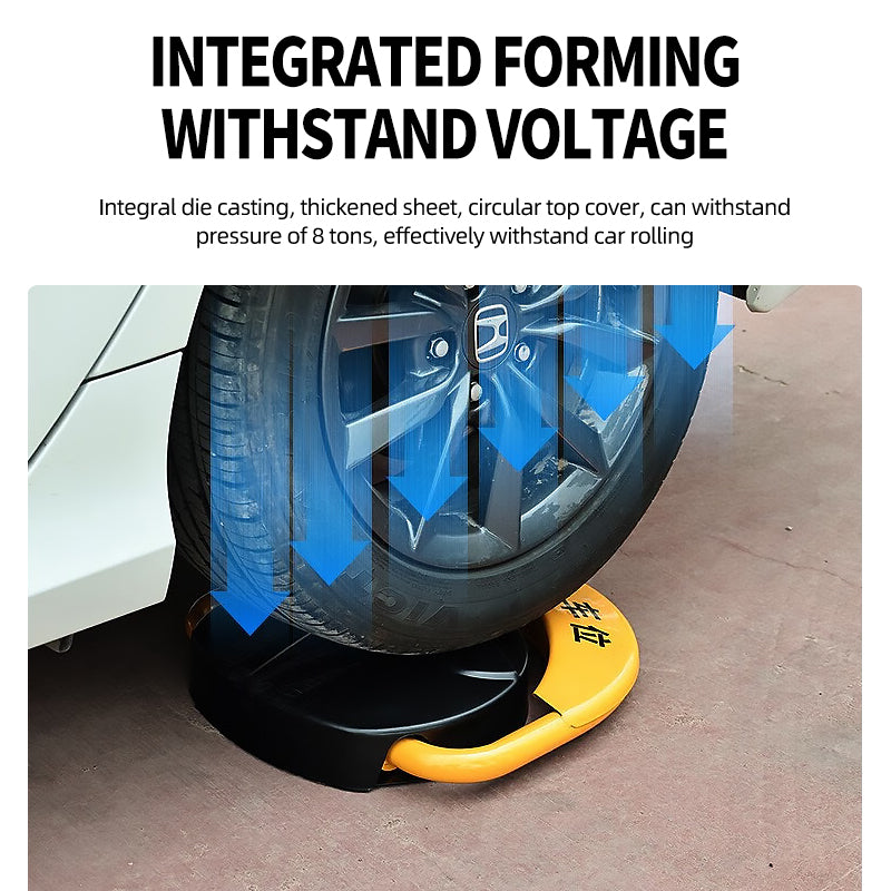 Blocator Parcare Automat Solar, Barieră Rabatabilă Anti-Furt cu Telecomandă, Alarmă Integrată și Cheie Manuală, Rezistentă 5 Tone, Negru/Galben