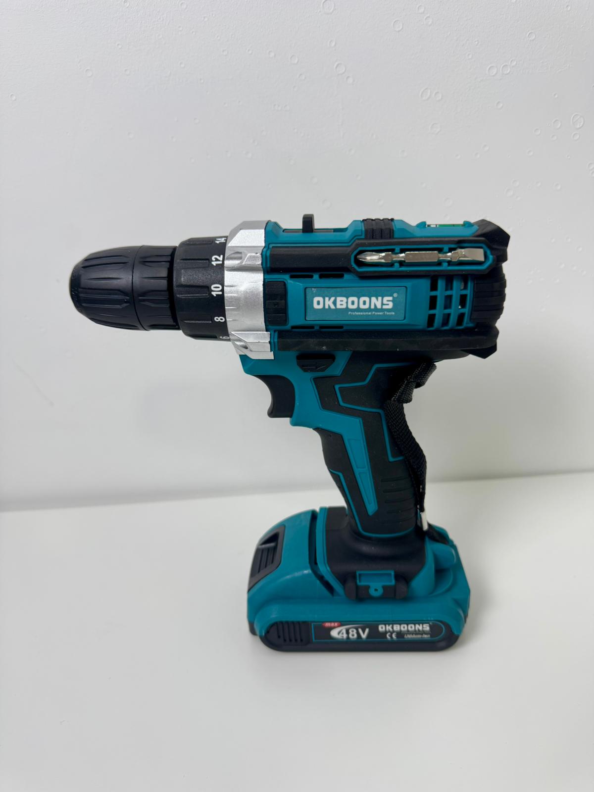 Bormașină Autofiletantă 48V cu 2 Acumulatori Li-Ion, Set Complet cu 30 Accesorii, Trusă Profesională pentru Bricolaj și Gospodărie