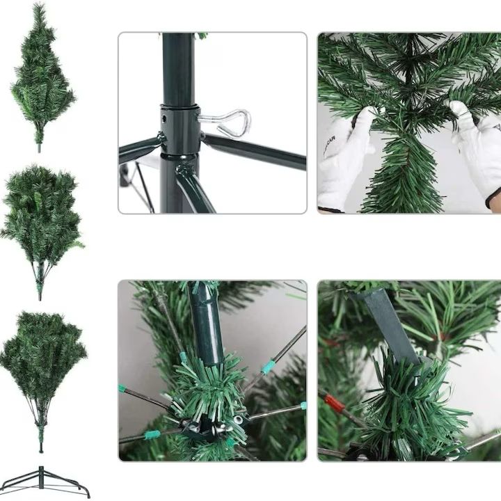 Brad Artificial Premium 1.80 m cu 45 Ornamente + Instalație LED 10 m Inclusă