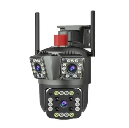 Pachet 2 Camere Triple de Supraveghere 4G PTZ Full HD cu 3 Lentile, Zoom 8X, Night Vision și Audio Bidirecțional