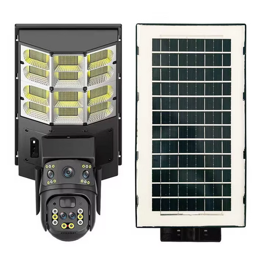 Cameră de Supraveghere Solară 4MP PTZ cu SIM 4G, Detectare PIR, Viziune Nocturnă Color și Audio Bidirecțional – IP66 Exterior, Autonomie Mare + Card