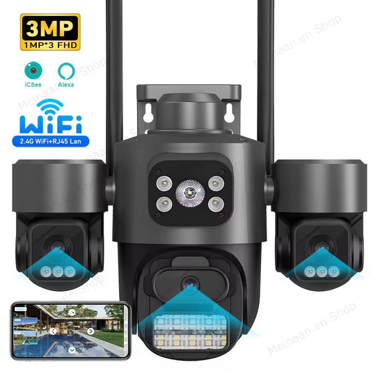 Cameră de securitate AI exterior 3MP 4K – Dome cu vedere nocturnă color și urmărire