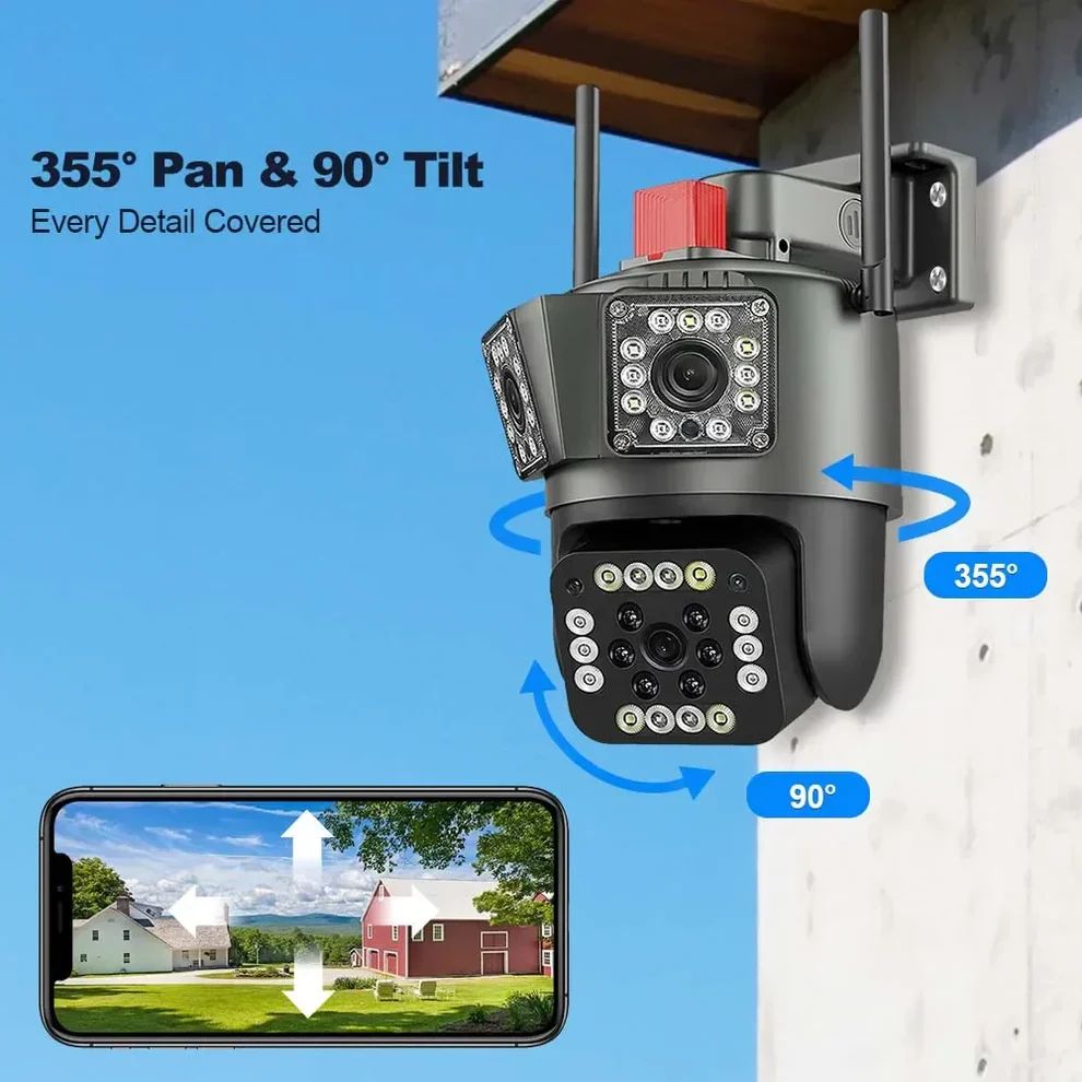 Cameră de supraveghere Wi-Fi 6K (12MP) – PTZ, vedere nocturnă, detecție inteligentă a mișcării și audio bidirecțional