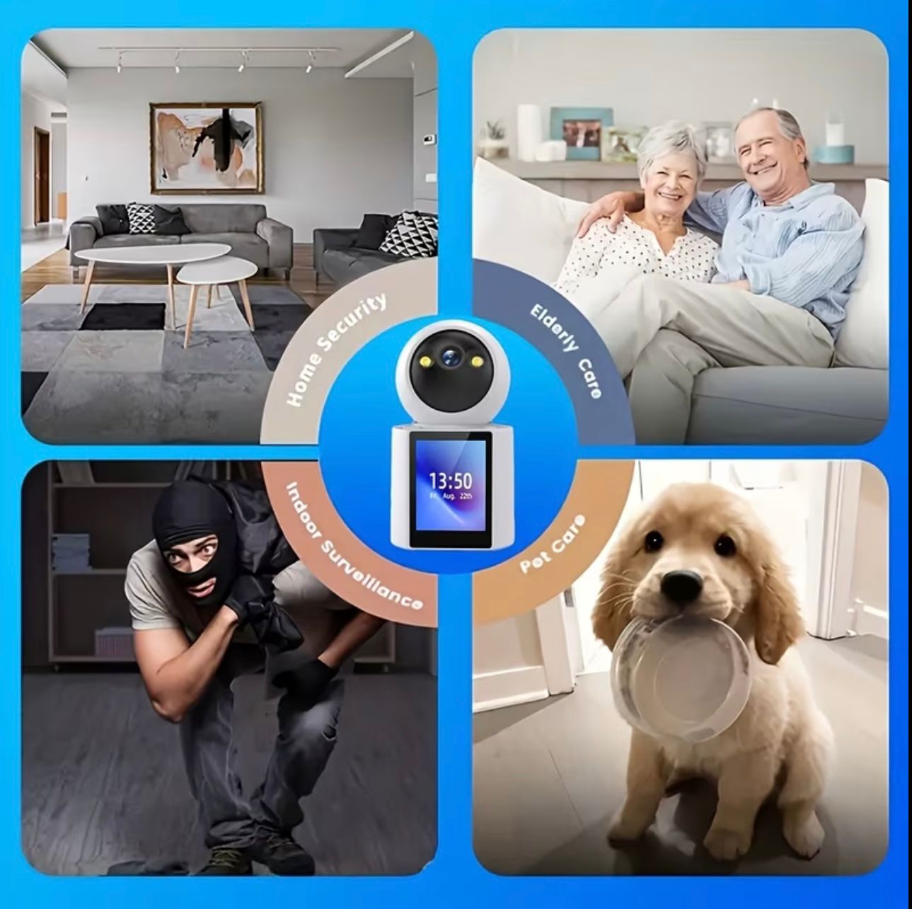 Cameră Pentru Bebelusi WiFi Monitor Video/Audio 1080P cu Vedere Nocturnă, Senzor de Mișcare și Ecran 2.8”
