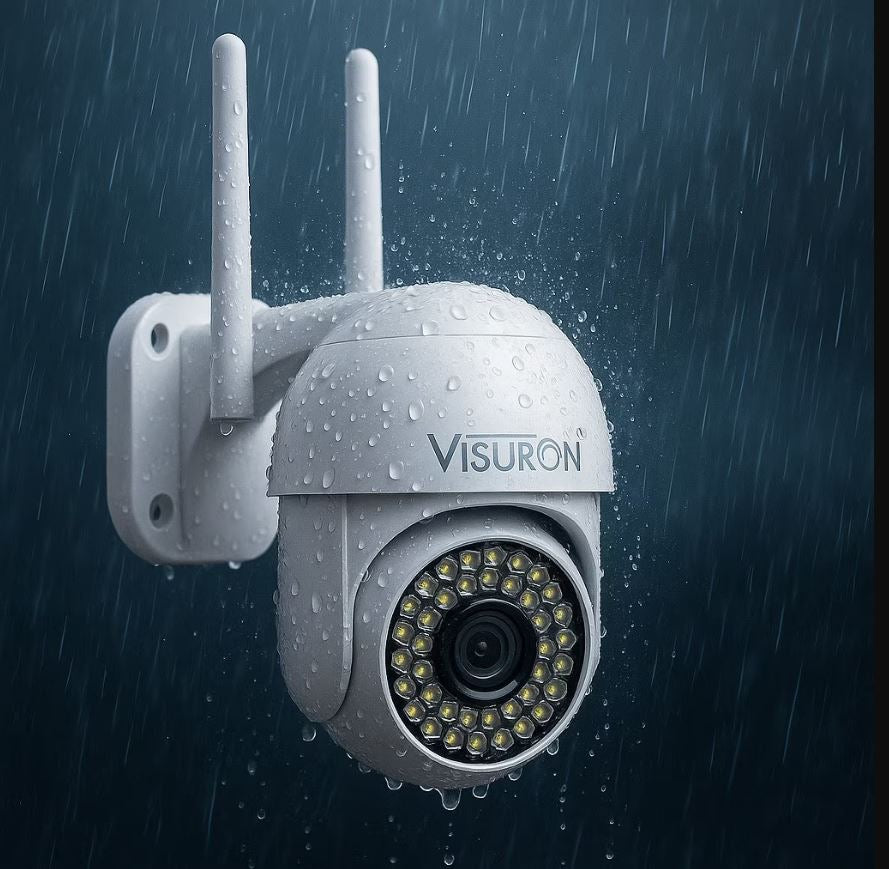 Set 5 Camere Supraveghere WiFi 3MP, IP66, PTZ 360°, Night Vision Full Color – Exterior/Interior + 5 Carduri 64GB CADOU | VISURON